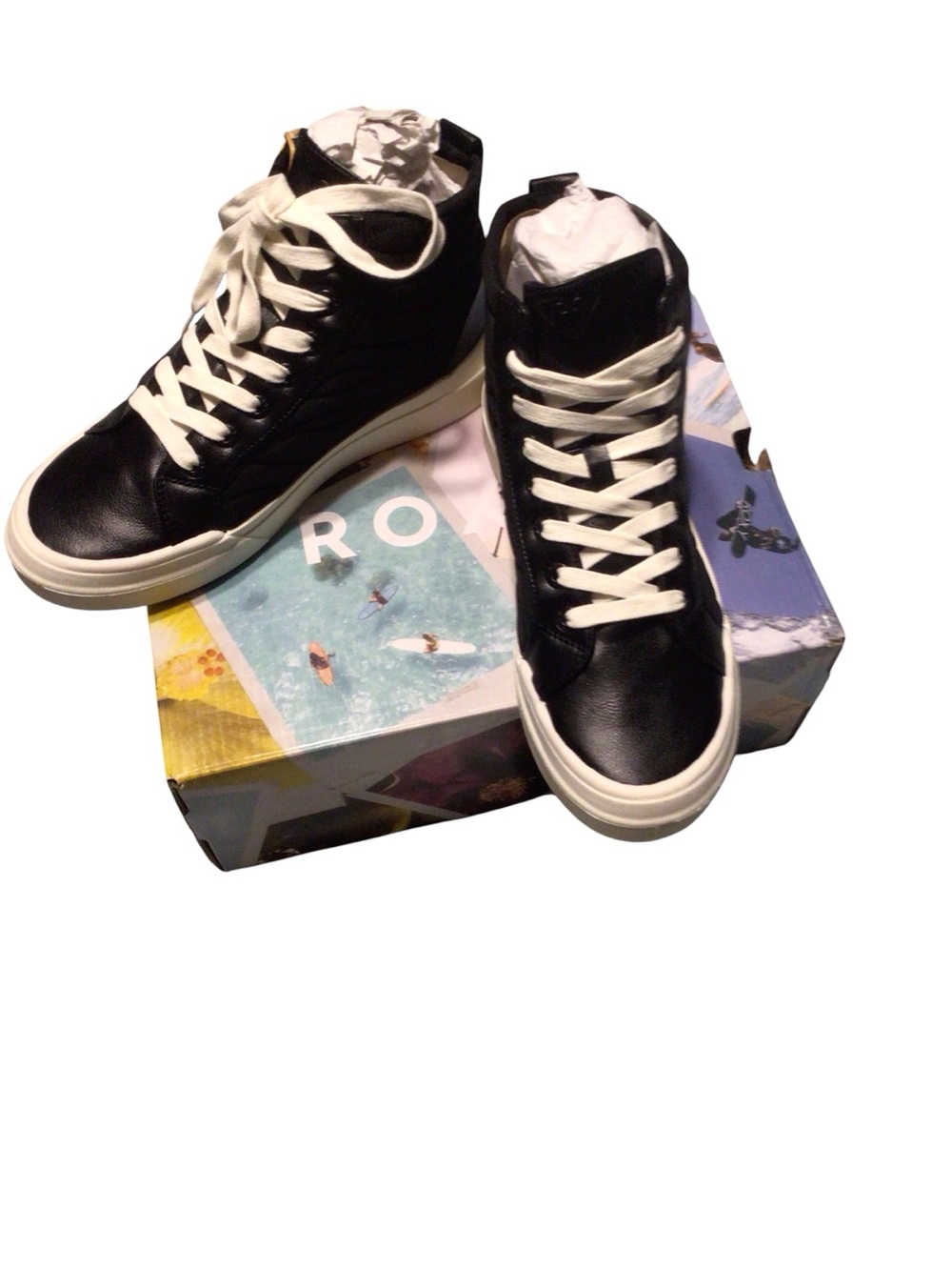 NIB...Womens Roxy Black High Top sneakers. Size 8.5